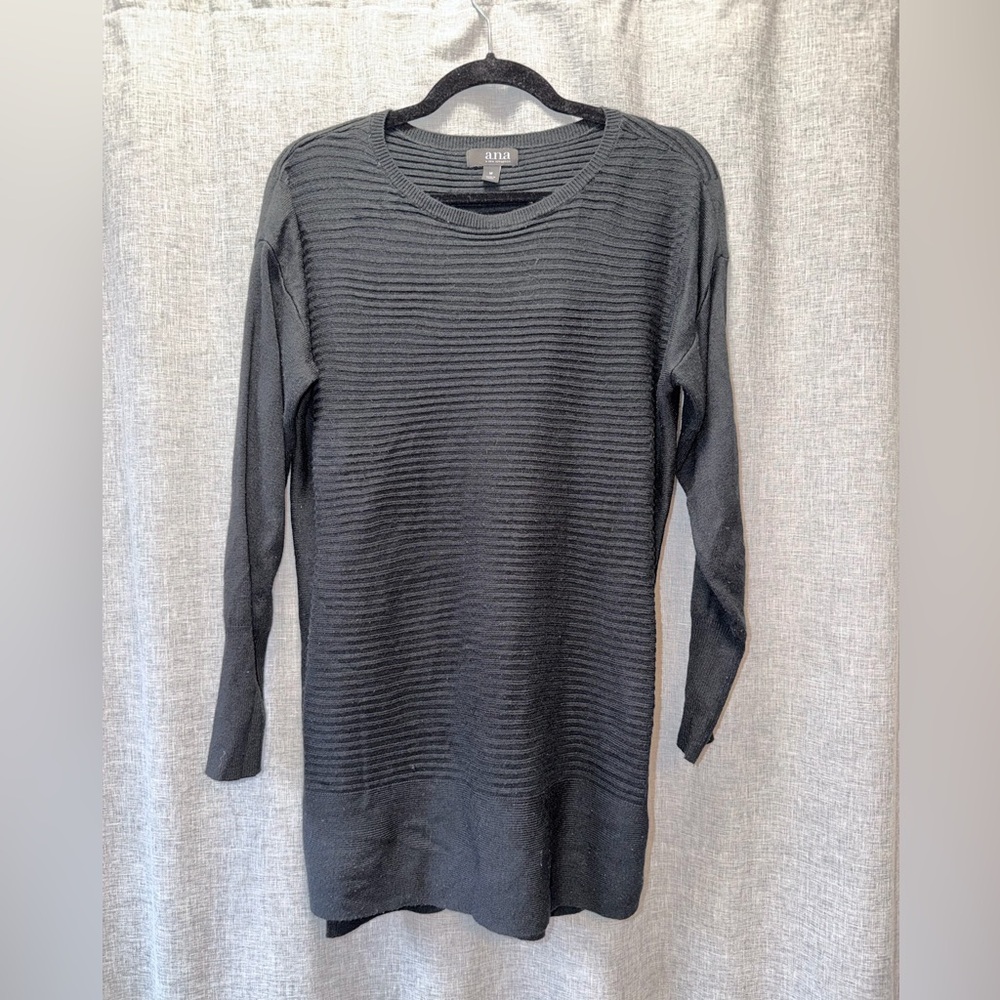 a.n.a Black Ribbed Knit Sweater M